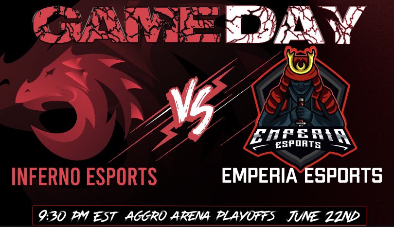 Game day!!!

Our guys <a href="/SynergeticR6/">Inferno Esports R6</a> play Emperia Esports in the Aggro Arena playoffs!

Let’s get that win 🔥🐉

#comp #inferno #eSports #team