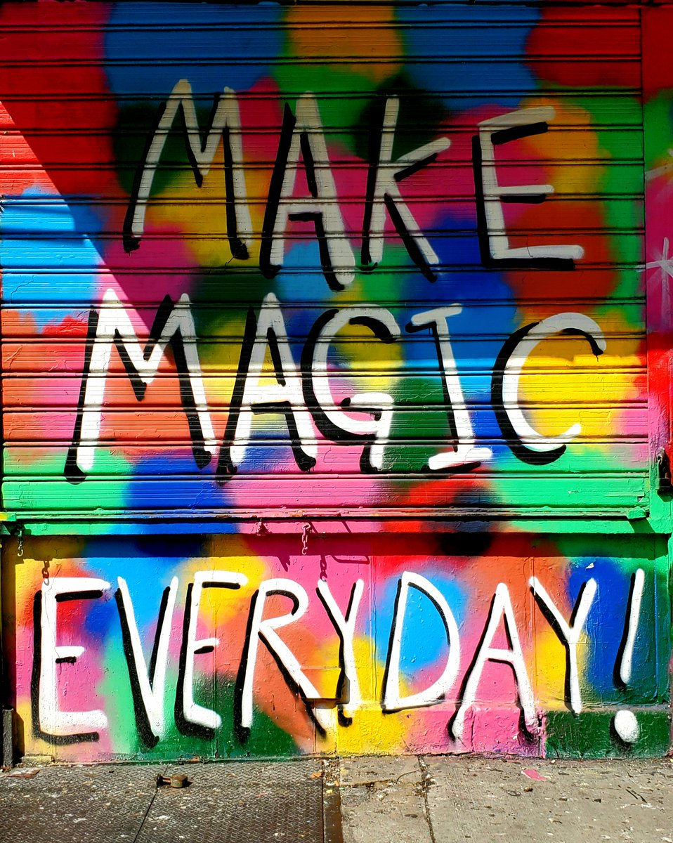 Captured this #StreetArt a few years ago on the Lower East Side, #NYC. ❤️ 🧡 💛 💚 💙 💜 it and LIVE it! #JustCreate #MyHappiness