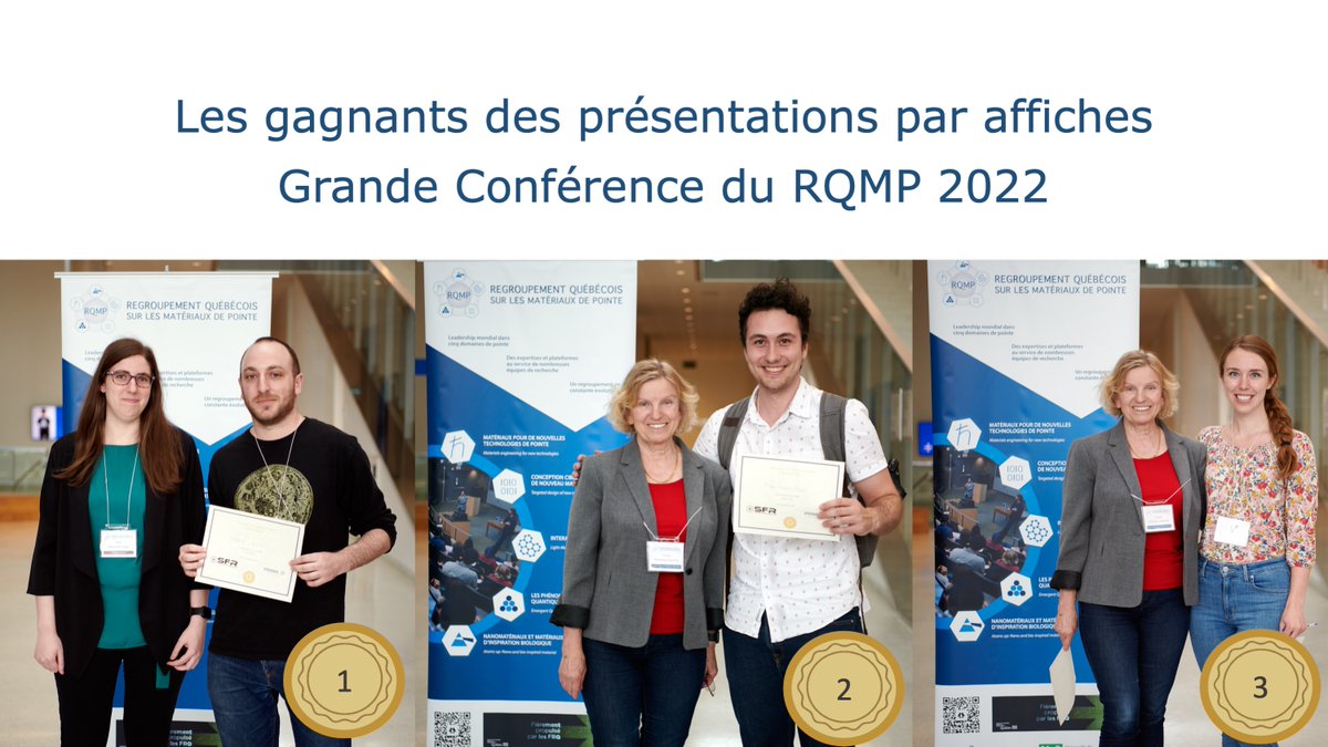 Congratulations to all the students who gave poster presentations to the RQMP Grand Conference. Especially our three winners: Benjamin Levitan, Pierre-Gabriel Rozon, and Megan Cowie.