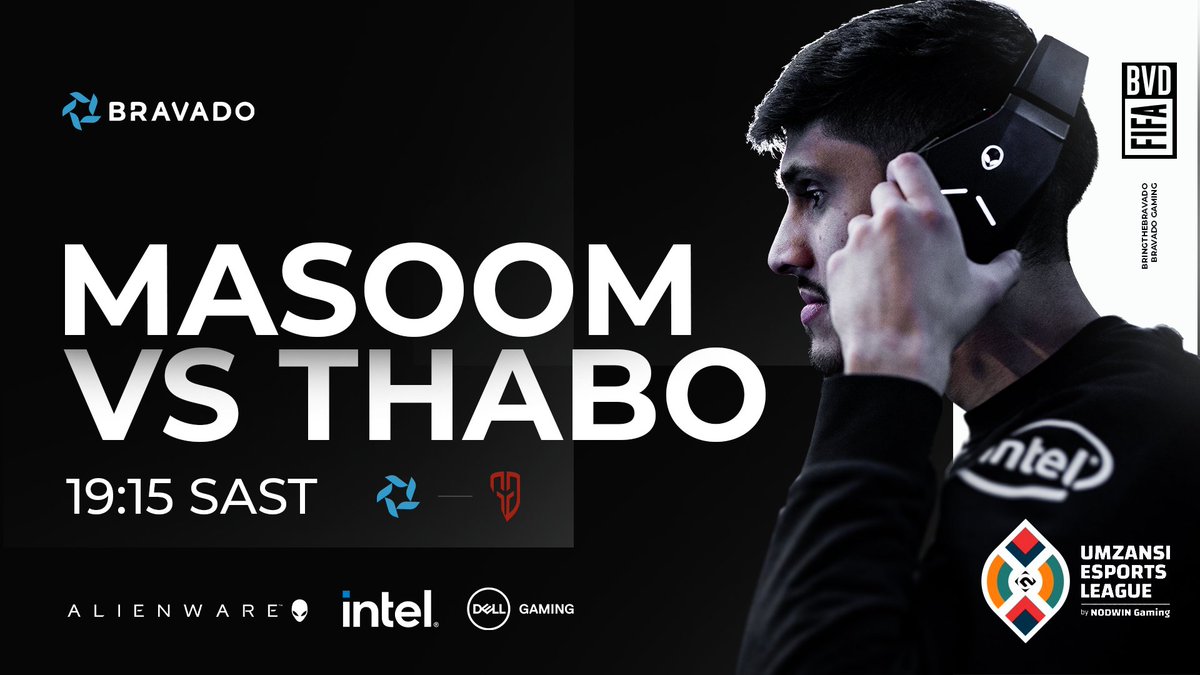 bravadogaming's tweet photo. Our #bvdfifa legend, @MasoomFakie is up against @YvngSavage0402 in the @NODWINGamingAF Umzansi esports league. 🔥
GL HF & #bringthebravado champ. 👏 https://t.co/hct6ab6HC8