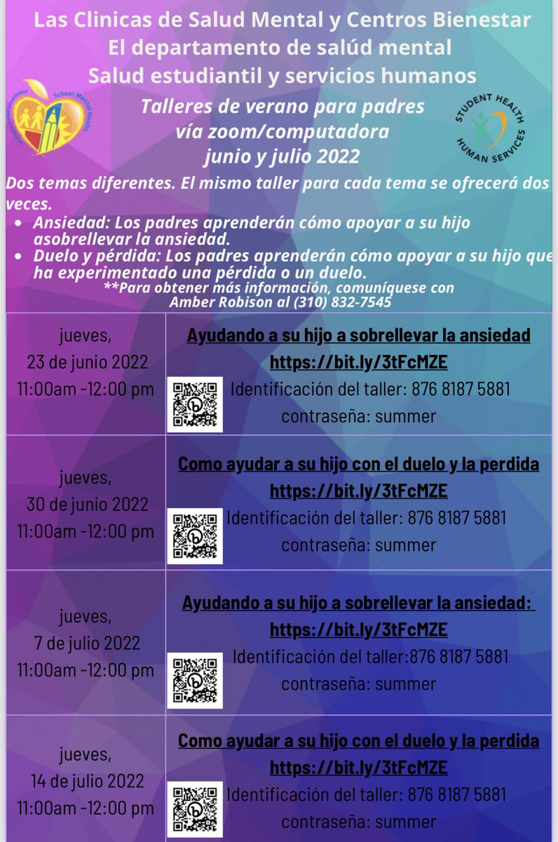 LDNESchools's tweet photo. Parents don’t miss out on these Summer Parent Workshops on Mental Health. 

Padres no se pierdan estos talleres de verano para padres sobre salud mental. https://t.co/Pqi4kycx5d
