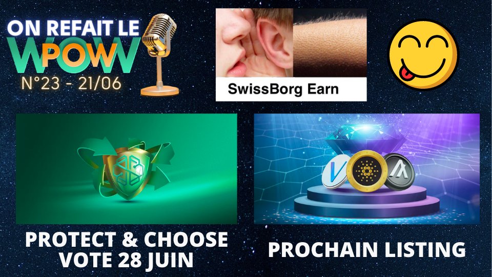 SwissBorgMania's tweet photo. A 17h30 On Refait le PowWow #ORPW
https://t.co/luWo3hI0Lh
#ProtectAndChoose #PAndC
#SwissBorgEarn
#SwissBorg $CHSB #CHSB
#WeAreSwissBorg https://t.co/QlfauMgKTH