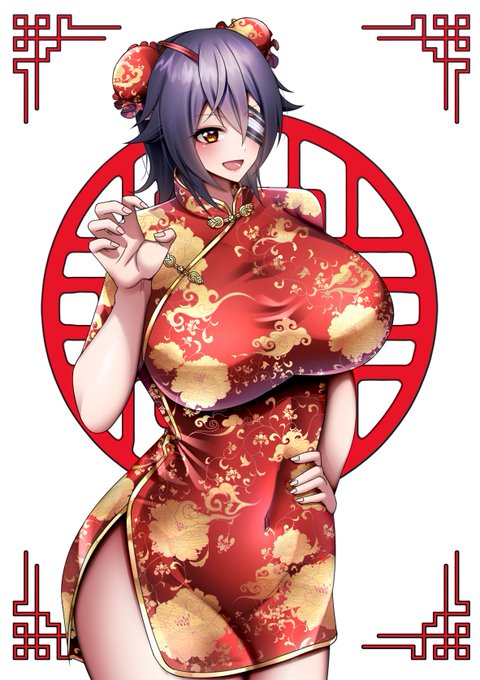 天龍ちゃんチャイナ服着て❤️ 