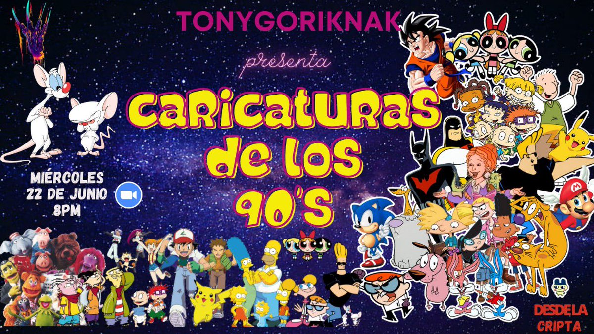 Sr_bogeyman's tweet photo. Es hoy!!! Nuestra clase de caricaturas de los 90s es hoy! Empezamos a las 8 pm 😎y tenemos la versión asincrónica para que la vean a la hora que quieran!!! No hay pretexto para no disfrutar de esta gran clase especial !!!! #tonyverse #90scartoons https://t.co/gJh6ZYGzWi