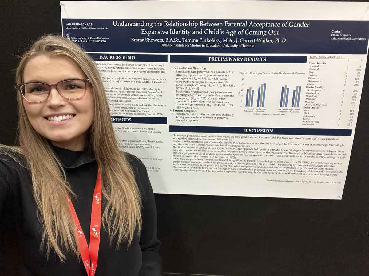 IAM_ResearchLab's tweet image. Did you catch one of our RA&apos;s at the Canadian Psychological Association Convention in Calgary? @CPA_SOGII