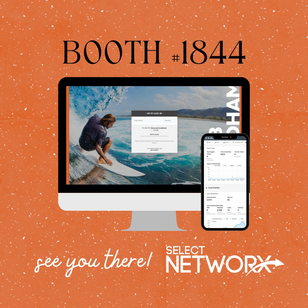SelectNetworx's tweet image. SURPRISE! Calling all LSPs and Network Integrators! For the first time ever, @SelectNetworx has a booth at HITEC ORLANDO! 

Interested in learning about central authentication, reporting, and management? Stop by Booth #1844 to learn more!

#selectnetworx #networkmanagement @HFTP