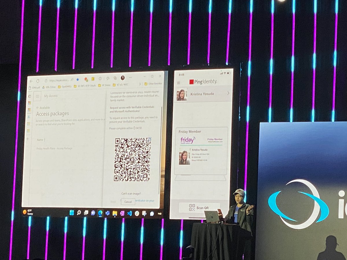 jgrantindc's tweet photo. Ok that was cool - @kristinayasuda showing how verifiable credentials work interoperably across @pingidentity @Workday and @Microsoft. #Identiverse2022 

Standards, baby, standards… https://t.co/nhsNn45cUV