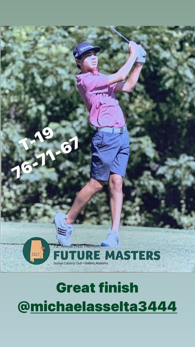 RyanAsselta's tweet photo. Proud of these two. It was a hot and grueling 3 days in Alabama and they battled all week. Great job boys!
Thanks to all of the special folks at the @FMJrGolf and Dothan CC for running a one of a kind event. #juniorgolf #FutureMasters https://t.co/aRPtTSFS8f