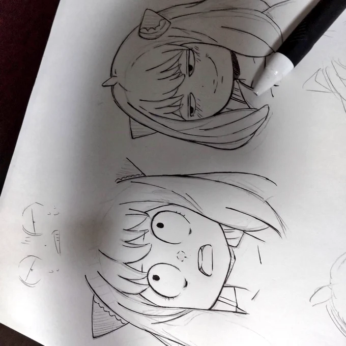 線画苦手模写で練習するます……