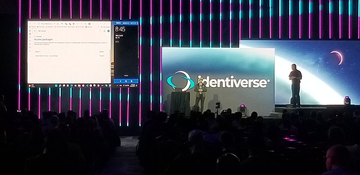 Kristina Yasuda demonstrating interoperable standards-based Verifiable Credentials wallet among Workday, Ping Identity, and Microsoft! #identiverse #Identiverse2022