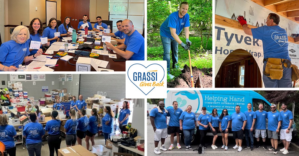 You might have noticed more blue shirts out on the streets as team members participated in another #GrassiGivesBack Day. This time, our volunteers helped build homes, revitalize parks and support other local #nonprofit missions in the communities Grassi calls home #GrassiForGood