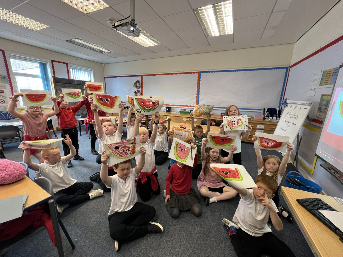 MissHarris2020's tweet photo. Our amazing watermelon drawings 🍉 https://t.co/PrJmlsDB5j