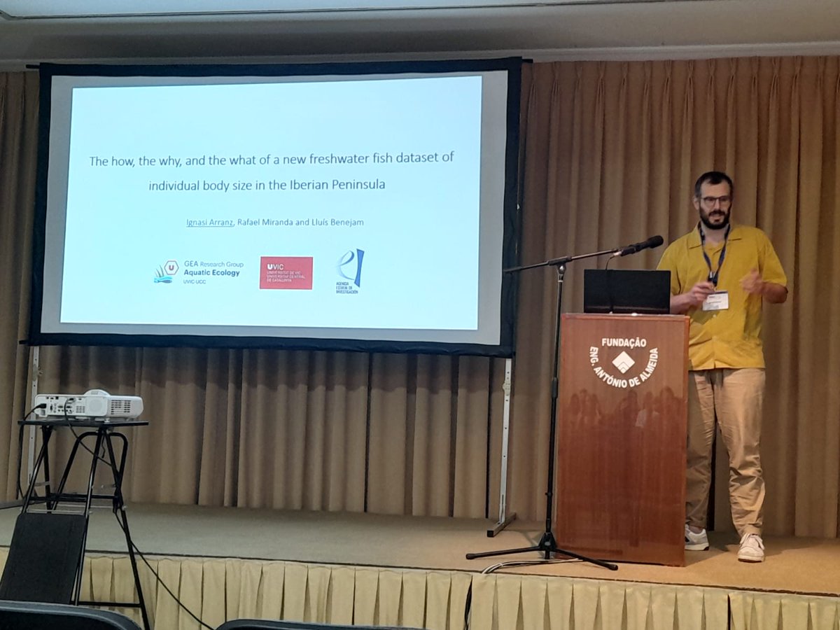 UVicAquatic's tweet photo. Ignasi Arranz @Ignasiarranz, in the context of #SizeEcoFun project, has developed a proposal of a new Iberian challenge: “The how, the why, and the what of a new freshwater fish dataset of individual body size in the Iberian Peninsula” #SIBIC2022 @sibic2022 @SIBICorg https://t.co/BFfgnykTt8