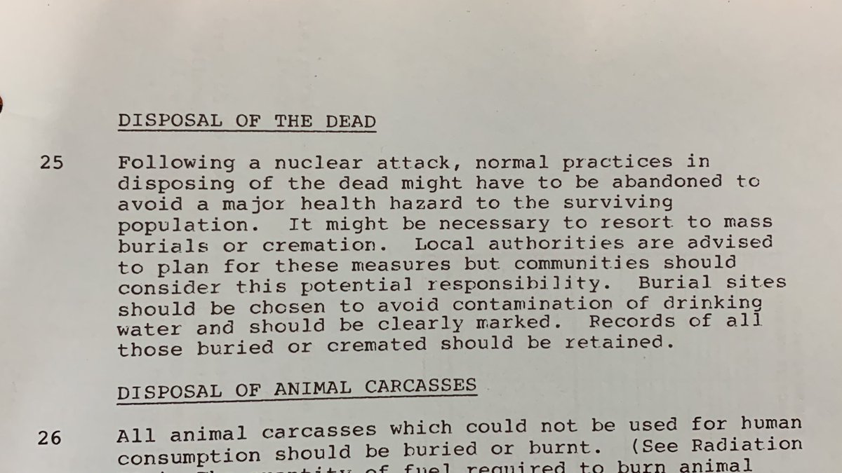 Cheery! It’s good to know that as a local community, we are expected to bury our own dead in local mass graves #keepitlocal #CommunityOverEverything #nuclearwar #coldwar