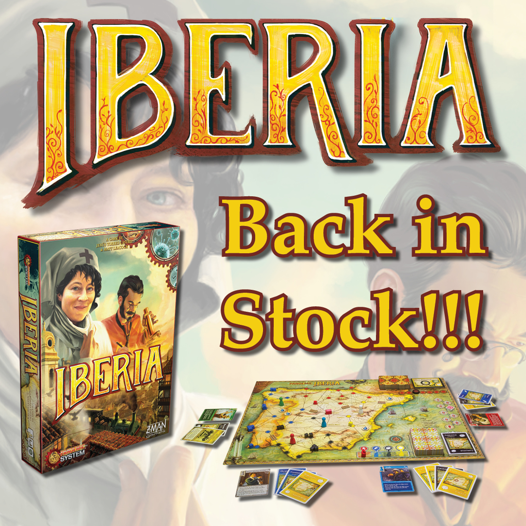 Zmangames_'s tweet image. Iberia is back in stock. Battle four real-world diseases in mid-19th Century Iberia in this stand-alone version of Pandemic. Don't miss your chance to get this beloved game! bit.ly/3HF2qOW #PandemicIberia #ZMANGames