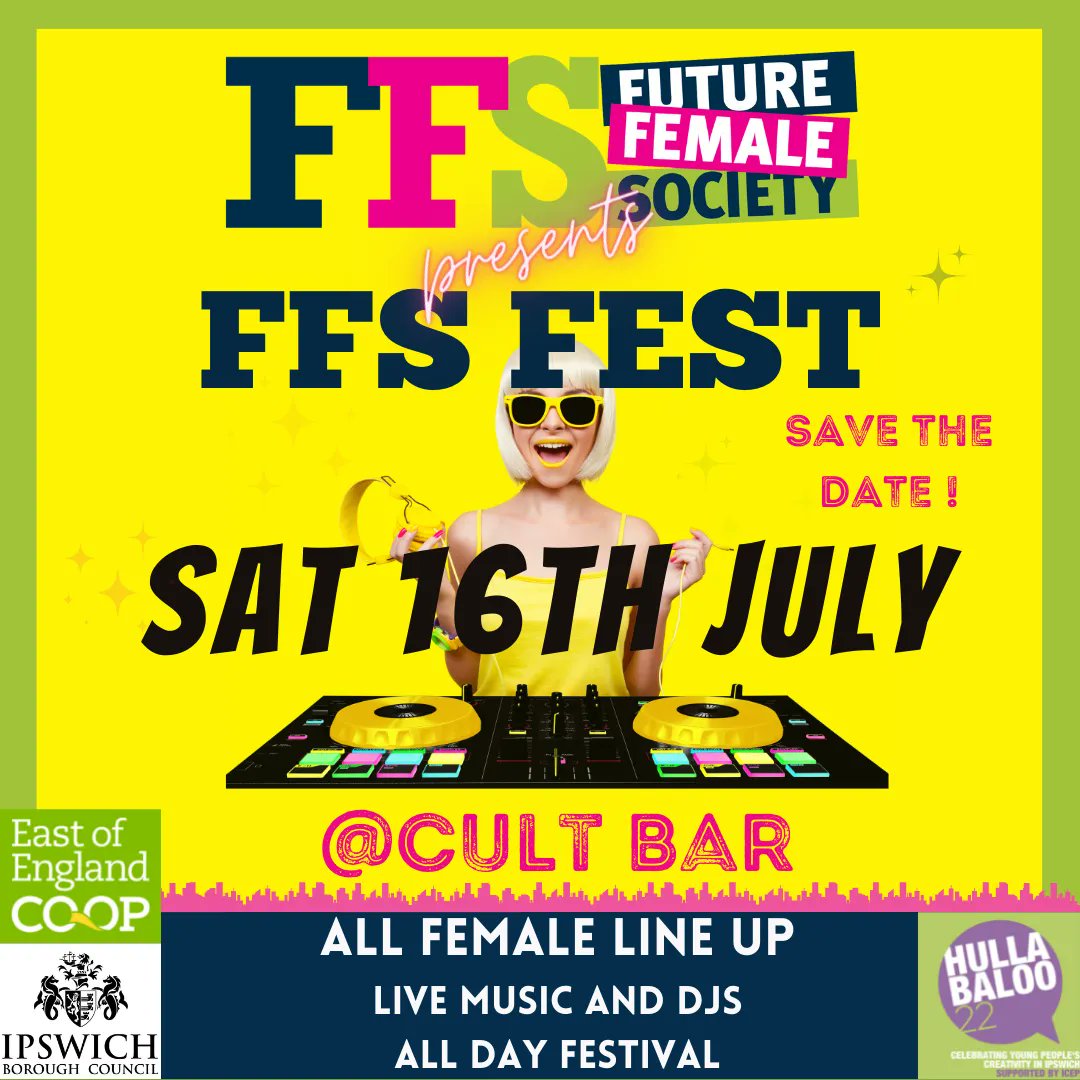 FFS1future's tweet photo. Missing the weekend already? Us too!
Don't worry, there's still FFS FEST to look forward to
Saturday 16th July
Starting at 2pm
At Cult Bar @cultcafebar
Line-Up announced soon...
#hullaballoo2022 #futurefemalesociety #FFSfest #ipswichfestival #suffolkfestival #Ipswichevents https://t.co/vhLnLho3ai