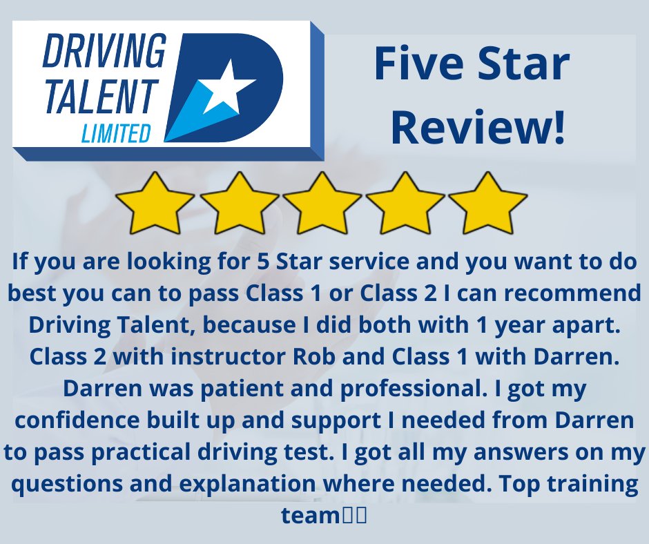 Well done to both of our trainers, Rob and Daz. Another 5 Star review  in and another driver up-skilled. ⭐⭐⭐⭐⭐