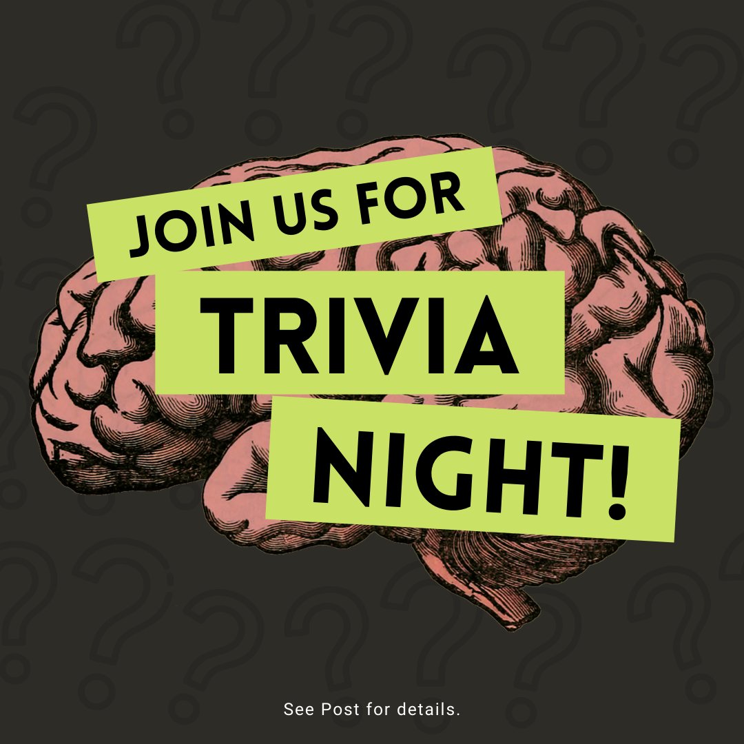 64And's tweet photo. Put those remaining brain cells to work! Join us every Saturday for trivia 7pm - 9 pm! ❓🧠🍺
-
Please call to make reservations 419-877-5320!!
...
#WhitehouseOH #Route64PubandGrub #Whitehouseeats #OHEats #OhioFoodie #OhioPub #PubGrub #OhioEats https://t.co/gYG8gvS0XK