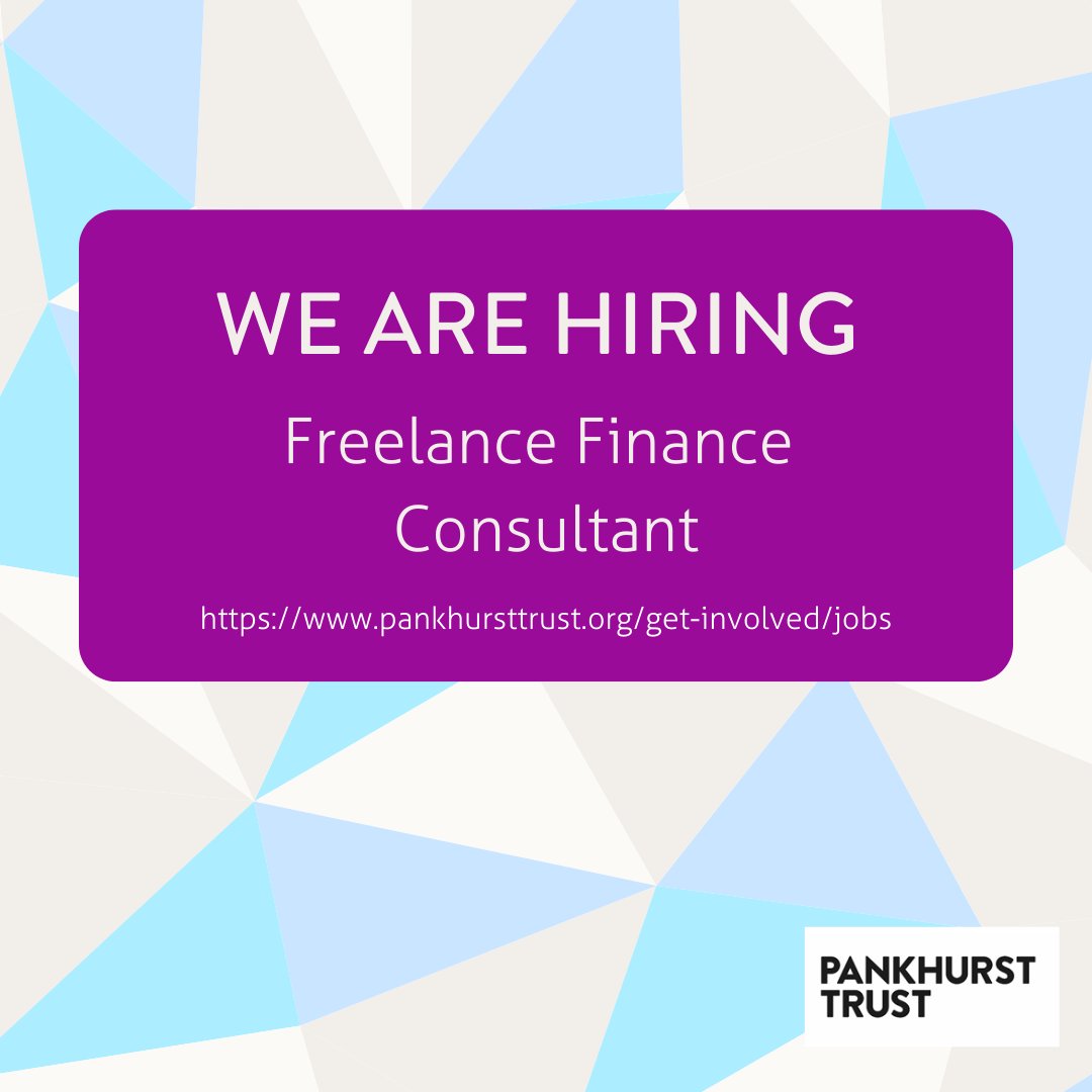 The Pankhurst Trust (Incorporating Manchester Women’s Aid) is looking to work with an experienced Freelance Finance Consultant. If this is you, please visit bit.ly/3xOIk08 for more details! 

Closing date: Tuesday 12th of July