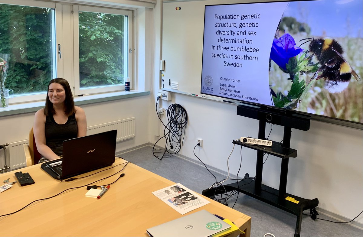 SJEllerstrand's tweet photo. Congratulations to @CamilleCornet17 for a great presentation of her master thesis! //Proud first-time supervisor 🐝 https://t.co/3cN9qiQrEN