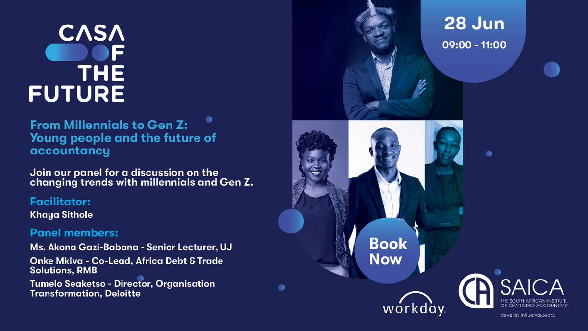 saica_za's tweet photo. 💻 This youth month, join our panel for a discussion on evolving workplace trends and changes affecting workplaces from a youth perspective. Register to join at https://t.co/8yVVVEsnX6 #CAoftheFuture @SAICAEvents @CoruscaKhaya @Workday https://t.co/9A3OQkZeZW