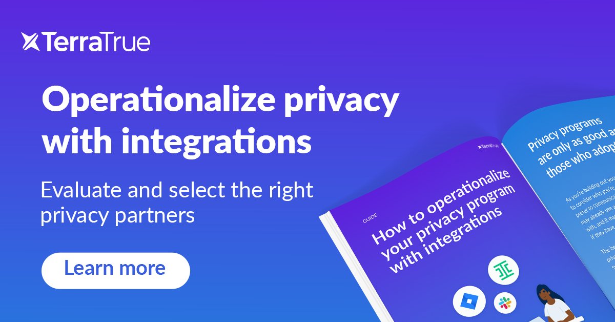 TerraTrueHQ's tweet photo. See why robust integrations are an essential element to ensure your pre-deployment privacy program is scalable, efficient, and successful. Learn more > https://t.co/u33sQTlibl #proactiveprivacy #API #ShiftLeftPrivacy https://t.co/zQ5QrZySt1