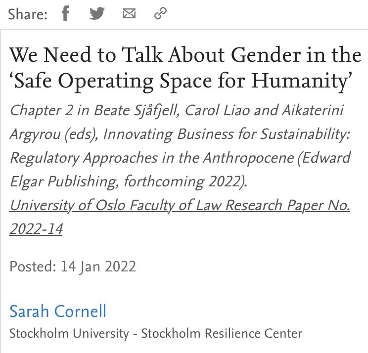 SarahLizCornell's tweet photo. #Gender is important enough to be mainstreamed in integrated assessment modeling and #scenario analysis, not just talked about (mostly by women still) in gender sessions at conferences.
#SDG5 #ScenariosForum
I’ve got a chapter in a soon-forthcoming book (abstract on SSRN) https://t.co/LFSsSexNcO