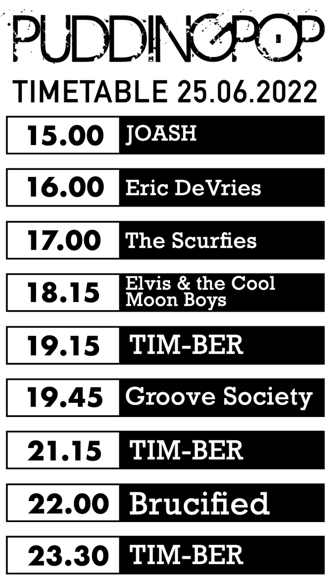 De complete timetable van #Puddingpop is er! Swipe even opzij voor het vervolg 😉Zaterdag 25 juni om 14:00 uur gaat het terrein open. Waar kijk jij het meest naar uit?

Heb je nog geen tickets? Koop ze dan snel via fort33.nl/event/puddingp…