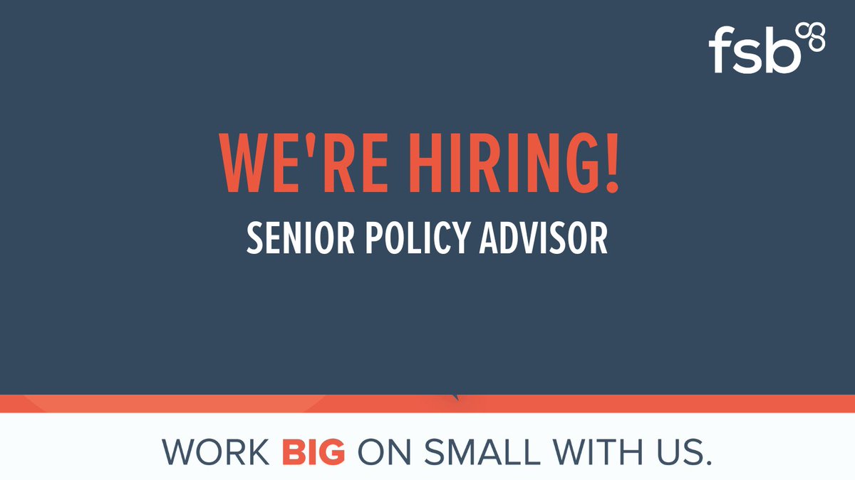 fsb_policy's tweet photo. We're looking for an experienced policy professional with a rich understanding of UK small business policy, and experience and working knowledge of local government and public procurement. 👀 https://t.co/3QxYUZBZiX
#WorkFSB #PolicyJobs https://t.co/3NVBZRrZAj