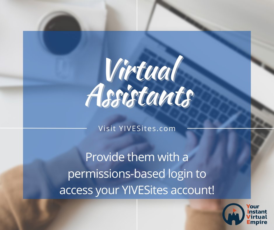 YIVEsystems's tweet photo. Do you have a Virtual Assistant? Bring them along through the YIVESites journey with you! Provide a permissions-based login for your virtual assistants! 
https://t.co/yL3RHjTDKc 
#virtualassistant #websiteautomation #makemoney #makemoneyfromhome https://t.co/2OY5Kp10RI