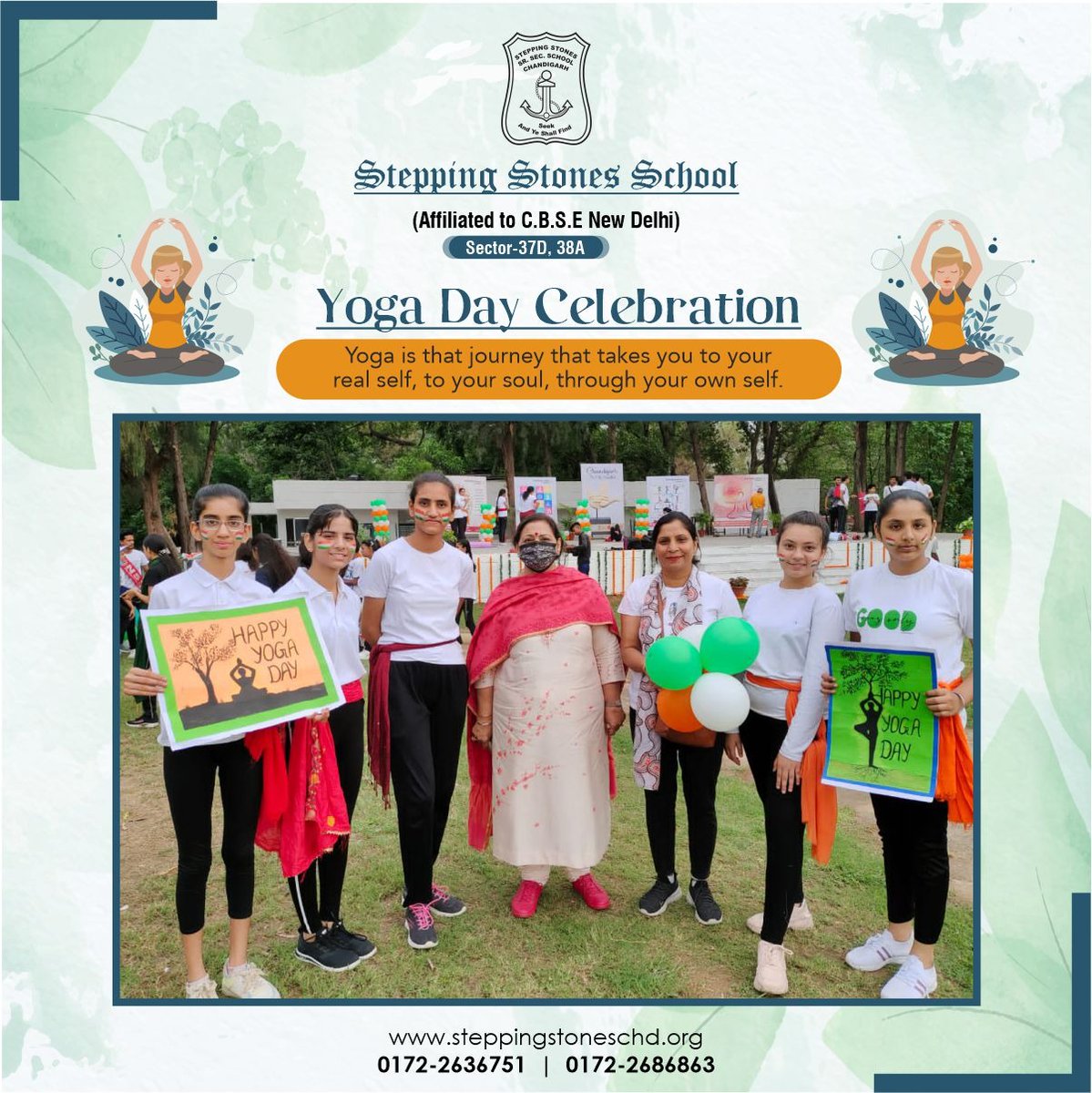 stones_school's tweet photo. Yoga can be very peaceful and relaxing. Yoga can be a powerful tool to help people deal with stress anxiety, while also improving overall physical well-being. 

#YogaEvent #AKAM #InternationalDayofYoga #YogaDay #HealthyLifestyle #Steppingstones #Bestschool #CBSEschool #Chandigarh https://t.co/wGIHkNPsYR