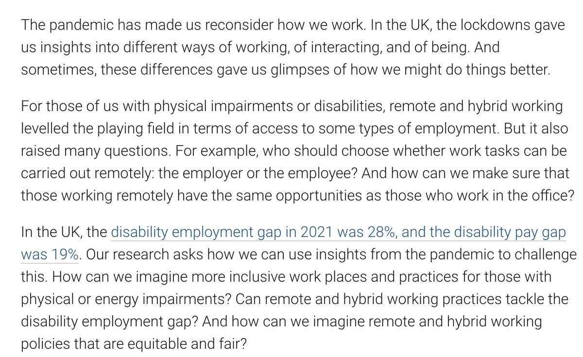 FloraRenz's tweet photo. Do you have a physical or energy impairment? Were you working or looking for work during the pandemic? We are currently recruiting interview participants for a new research project on imagining more inclusive workspaces for disabled people. Please share!
https://t.co/jnFKgJflt8 https://t.co/Tw0jDgjIbU