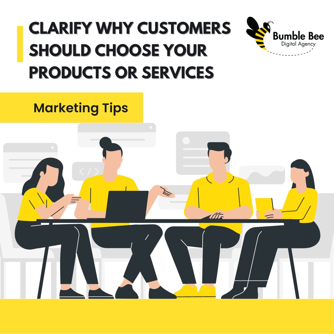 AgencyBumble's tweet photo. If you’ve set your mission and company operation right, you’ll be able to better define why people should choose your product over others.

#BumbleBee #MarketingTips #BumbleBeeDigital #DigitalMarketing
#Digital #Relevant
#TheBuzzIsEverywhere https://t.co/7IXqjOmXeV