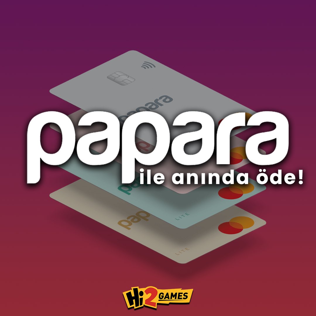 Hi2Games’den alışveriş yapmak artık daha da kolay! Sende hemen papara hesabınla anında ödemenin tadını çıkar!