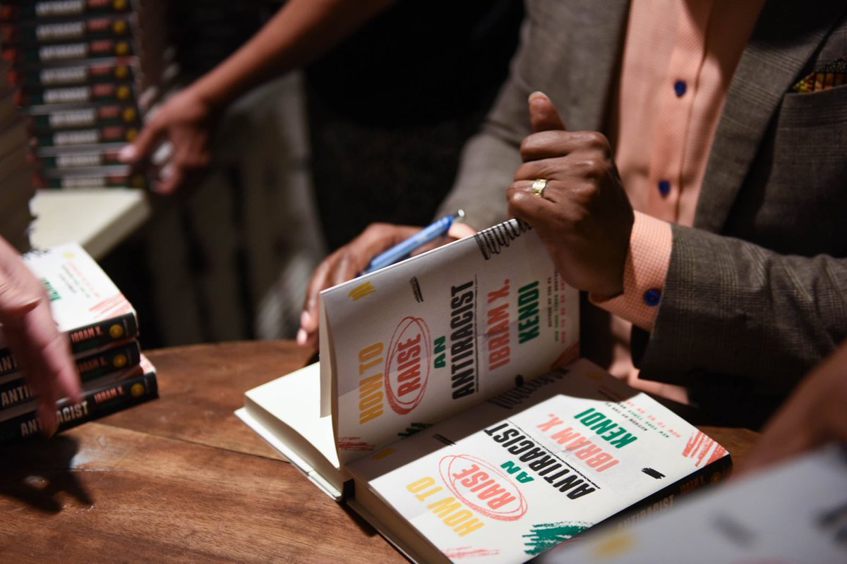 ibramxk's tweet image. My first time meeting in the flesh @cbabibayoc, the illustrator of #GoodnightRacism, was last night in St. Louis! Also my first time reading from #HowToRaiseAnAntiracist. TY @kirabanks for steering a powerful convo, @LeftBankBooks and everyone who packed the @TheGrandelSTL.✌🏾