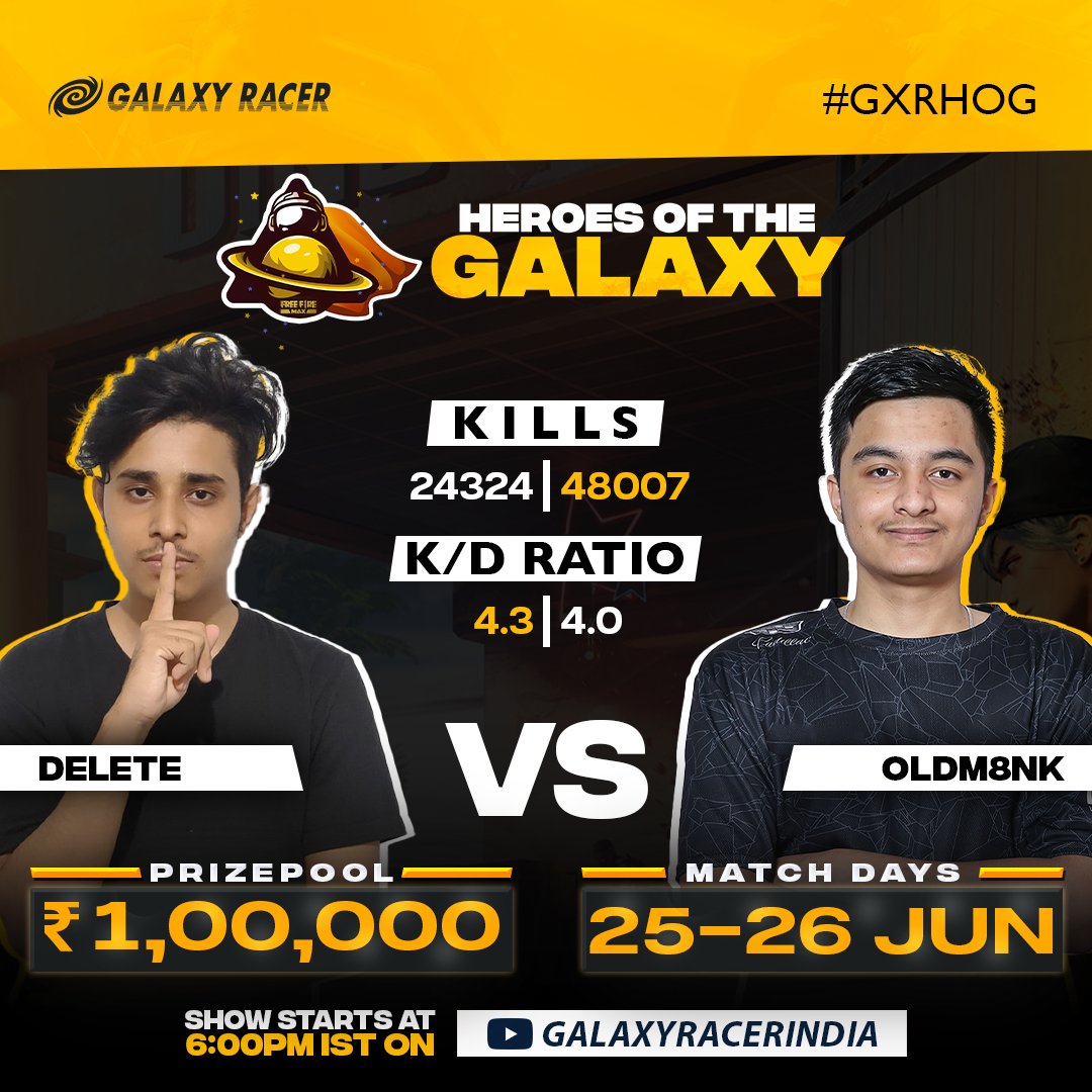 galaxyracerind's tweet photo. Who do you think will shine brighter at the #GXRHOG this weekend? π€ #WeAreGXR
#FreeFireMax #FreeFireIndia #FFTournament #FFInvitational #MobileGamingIndia #FreeFireMaxTournament #FreeFireInvitational #FreeFireIndiaOfficial https://t.co/SW0oXqboYj