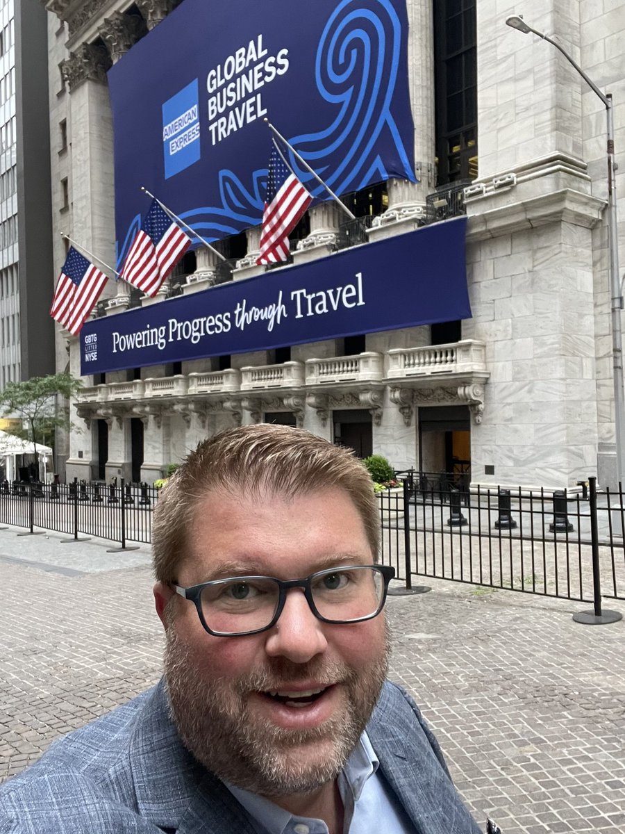 markmcspadden's tweet photo. Incredible experience to be on the floor as @amexgbt rang the bell to open @nyse this morning! https://t.co/XlAGAu4Ayw