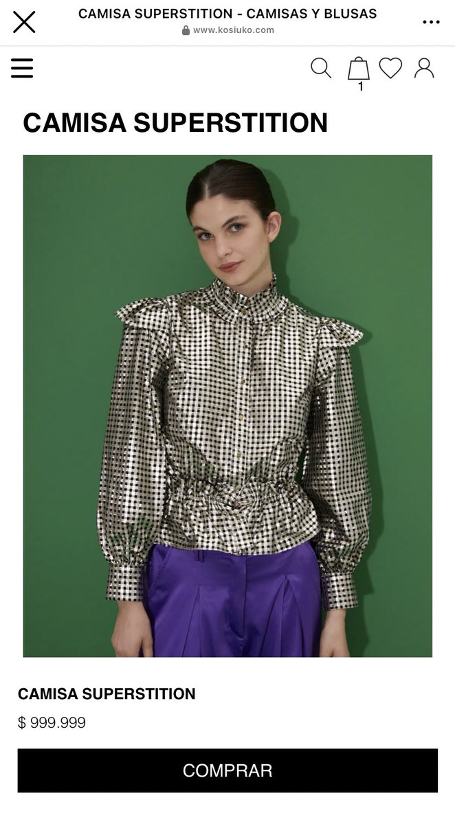 sofiaguelman's tweet photo. Un millón de pesos una camisa me parece un poco caro, pero como no soy local de ropa no opino https://t.co/Ptrm0Pyd8Z