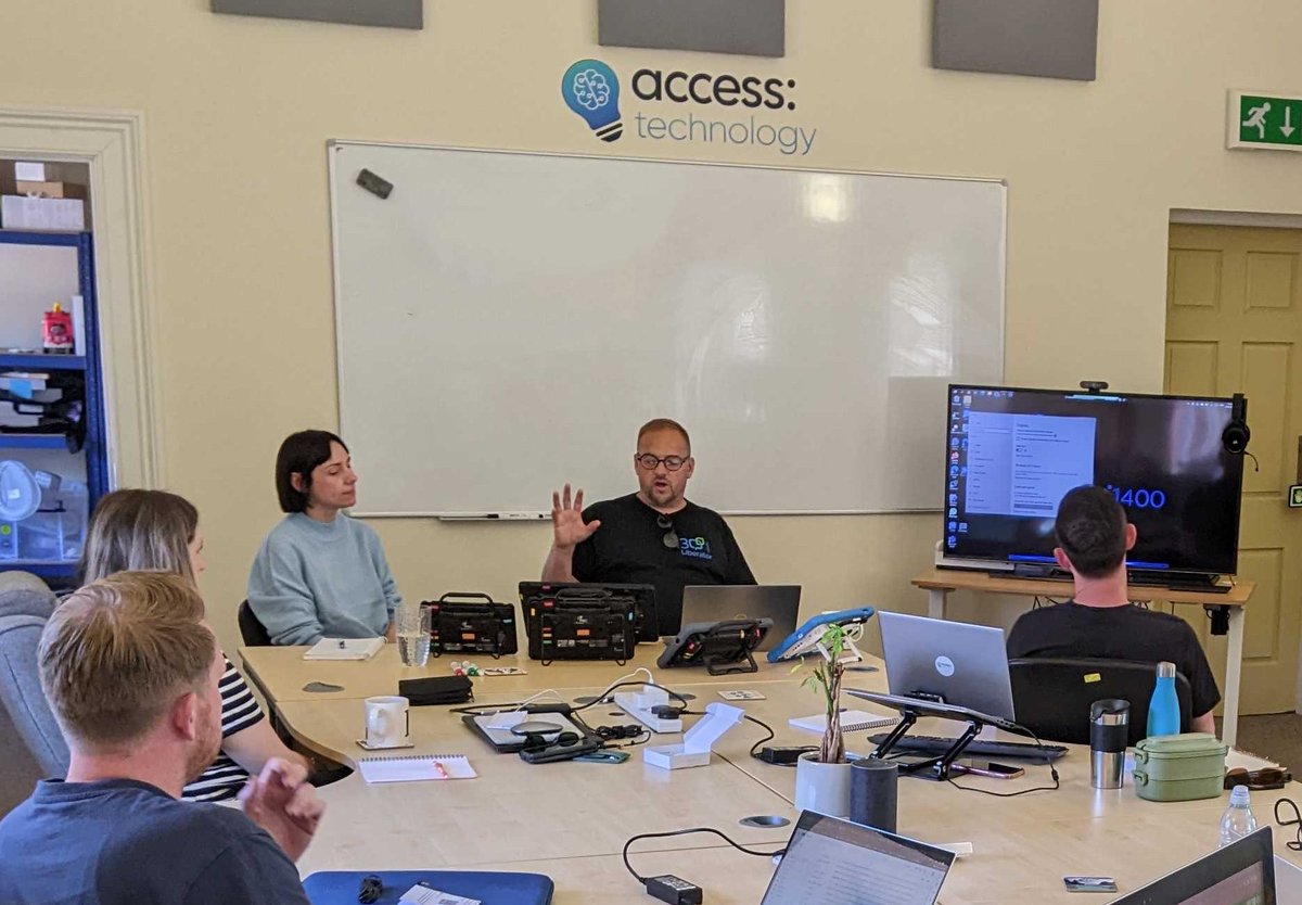 accesstechUK's tweet photo. Thank you @markstreetaac and Jenny for coming to show us all things new from @LiberatorLtd today!
Love that the 'Look' camera is @TobiiTechnology IS5; great collaboration. Excited to try out the new Empower software too #ripNuVoice
#domorewithtechnology https://t.co/asaiHRVveI