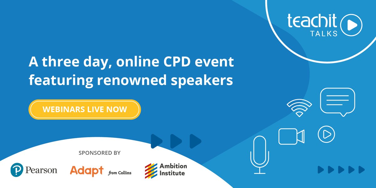 _Teachit's tweet photo. Don't miss out on Day 2 of Teachit Talks!

You can head over to Teachit now to see our latest videos from @m_chiles and @chris_runeckles 💻

https://t.co/O9FXbvm27H https://t.co/8lkIWRY5s9