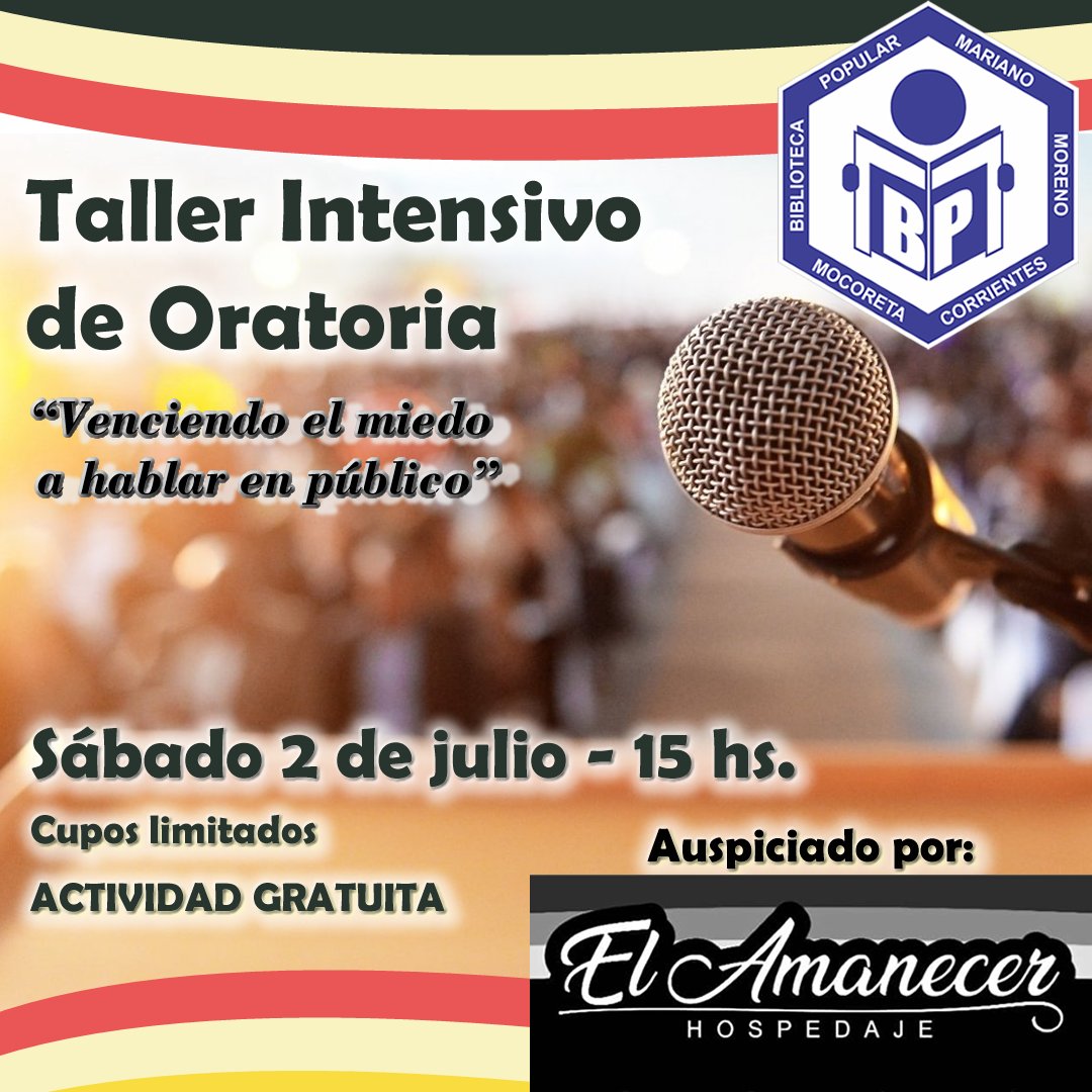bpmocoreta's tweet photo. ⌛Cupos limitados 📆
💸 Actividad gratuita para todo público. Se realizará en la biblioteca. Inscripción previa https://t.co/dql39VE7wY