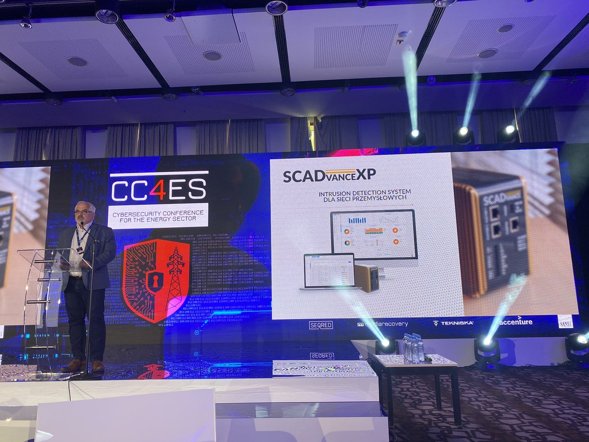 ICsec_SA's tweet photo. Krzysztof Wójtowicz, our Head of Sales, showcasing our #scadvancexp solution for #CyberSecurity, especially for #criticalinfrastructure / #cc4es by @pse_pl https://t.co/clv7xOenv0