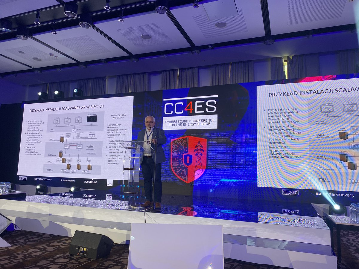 ICsec_SA's tweet photo. Krzysztof Wójtowicz, our Head of Sales, showcasing our #scadvancexp solution for #CyberSecurity, especially for #criticalinfrastructure / #cc4es by @pse_pl https://t.co/clv7xOenv0