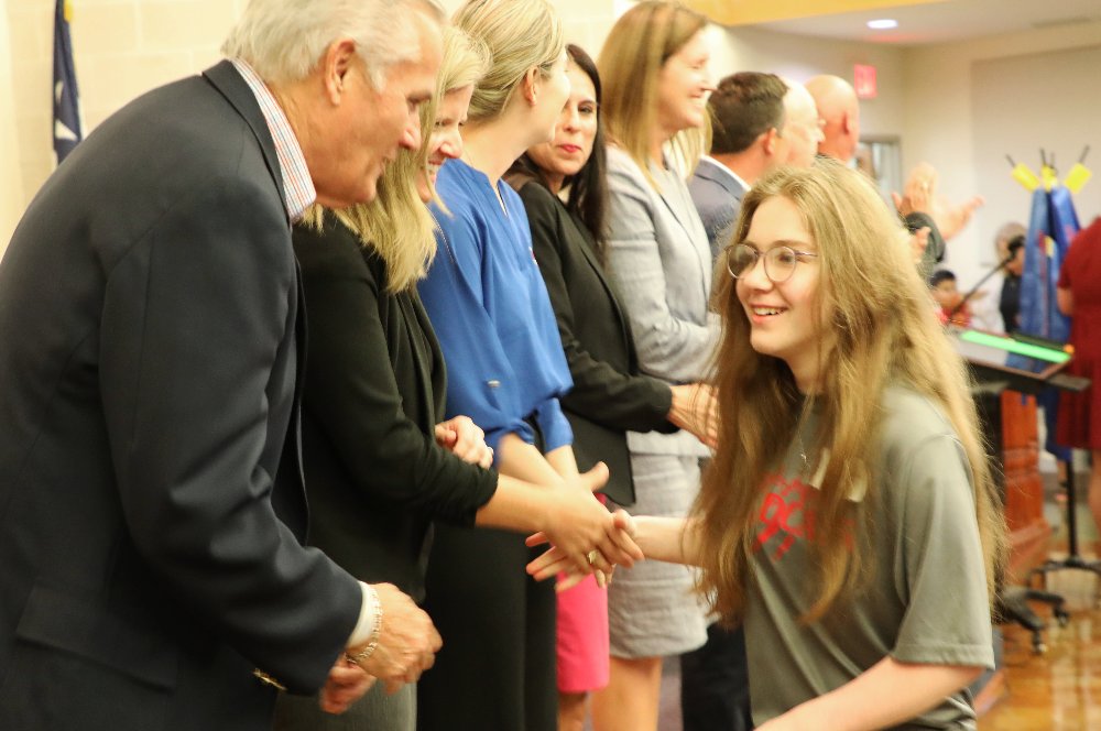GPISD1's tweet photo. These INCREDIBLE ATHLETES were honored by our School Board last month for their outstanding achievements in Special Olympics, and the many ways they brighten and inspire our lives with a JOY all their own! Help us congratulate these WONDERFUL WILDCATS! #GPpride #GPtogether ❤💙 https://t.co/xwHVwgPzPc