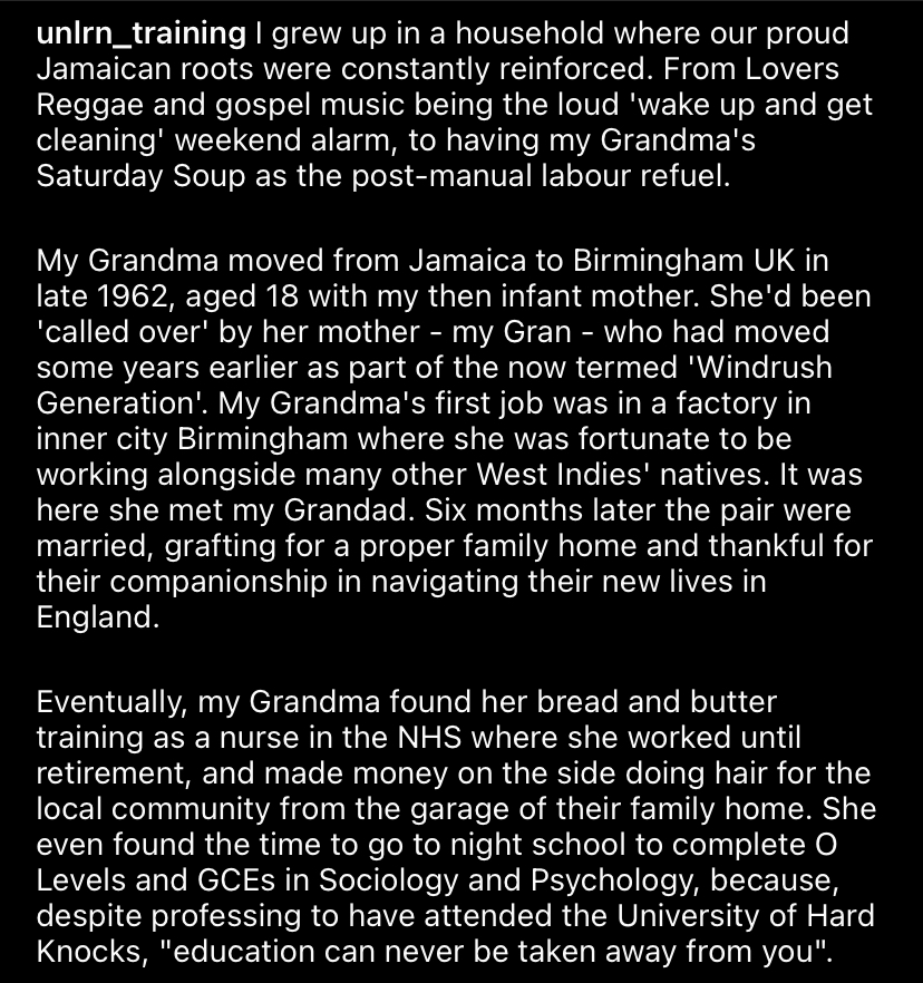 UNLRN_Training's tweet photo. Please read the caption to see our very own @leahchristi_ share part of the experience of her material grandparents. #WindrushDay2022 https://t.co/XU4was3vQL
