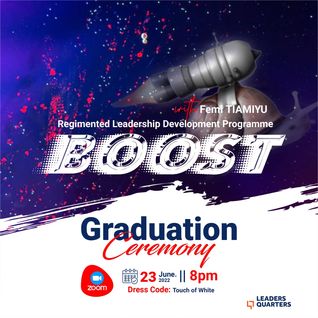 And now, Graduation!!! 
🎉🏆🍾🥂🕺💃

Boost LDH Graduation
Date: 23rd June 2022
Time: 8:00pm

We are super pumped!!! 🔔🎉

Read feedback on the 21 Day LDH  from graduands here:
facebook.com/10384228436003…