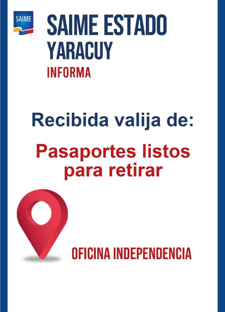 VenezuelaSaime's tweet photo. #ENTERÁTE || Recibida valija de #Pasaportes en la oficina  #Independencia Edo. Yaracuy. Usuario seguimos trabajando para ti. 

#28Jun https://t.co/6069d7m8Vp