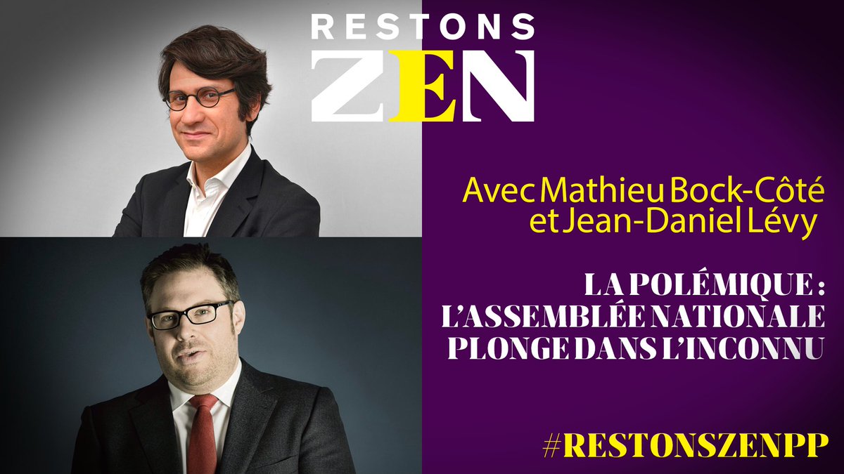 🔴 C'est l'heure de la polémique de la semaine : l'Assemblée nationale plonge dans l'inconnu, avec <a href="/mbockcote/">Mathieu Bock-Côté</a>, sociologue et chroniqueur, et <a href="/jdlevy/">Jean-Daniel Lévy</a>, directeur délégué de <a href="/harrisint_fr/">Harris Interactive</a> #RestonsZenPP