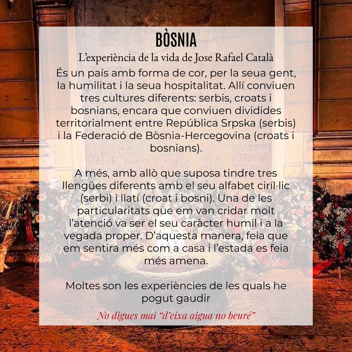 lagresana's tweet photo. Agres pel món. Bòsnia. 
#lateuarevista https://t.co/I6m1AdXKiY