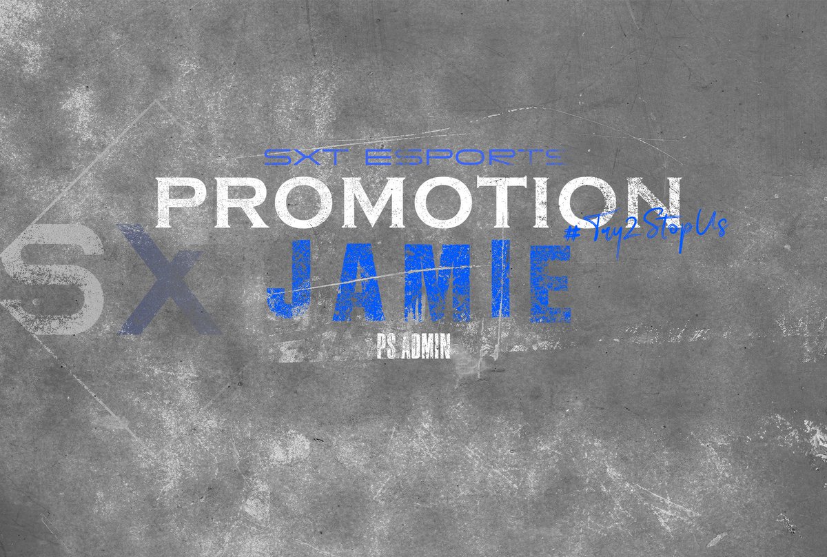 SXT_eSports's tweet photo. Announcement๐ฃ
We are happy to announce the promotion of @SXT_Jamie!
Jamie will be promoted to PS admin! Jamie is on the team for 6 months now. He made great progress, and we believe it is the right decision!
#Try2StopUs๐ค๐ค https://t.co/NkmhTqNYQ7